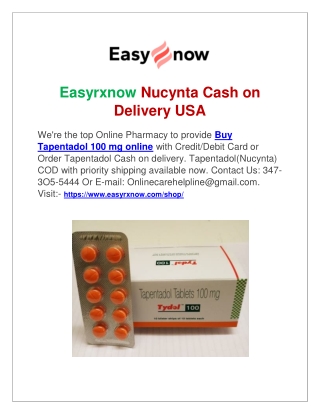 Easyrxnow Nucynta Cash on Delivery USA-USA