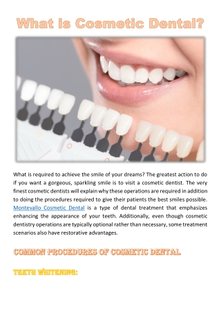 What is Cosmetic Dental