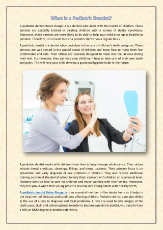 What is a Pediatric Dentist?