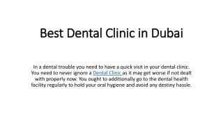 Best Dental Clinic in Dubai