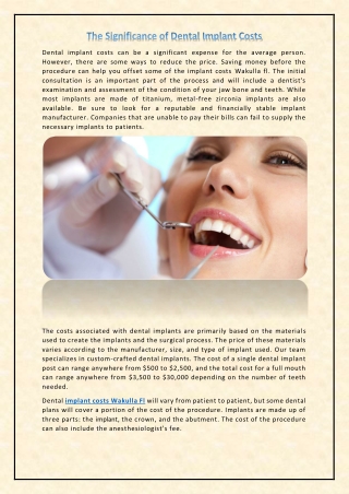 The Significance of Dental Implant Costs