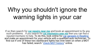Why you shouldn't ignore the warning lights in your car