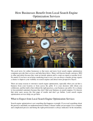 How Businesses Benefit from Local Search Engine Optimization Services