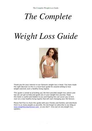 The Complete Weight Loss Guide