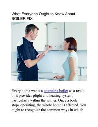 What Everyone Ought to Know About BOILER FIX