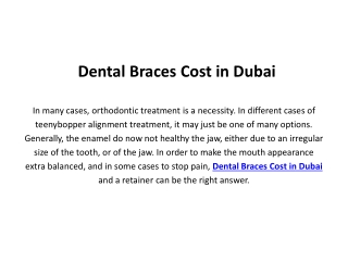 Dental Braces Cost Dubai