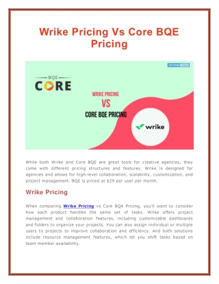 Ultimate Guide to Wrike Pricing vs Core BQE Pricing