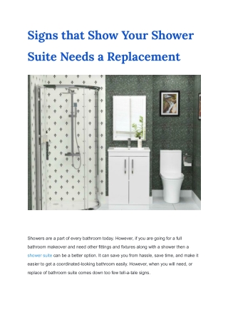 Signs that Show Your Shower Suite Needs a Replacement