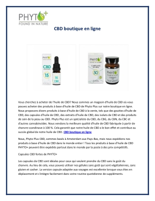 CBD boutique en ligne