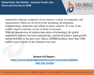 Robo-Taxi Market Report