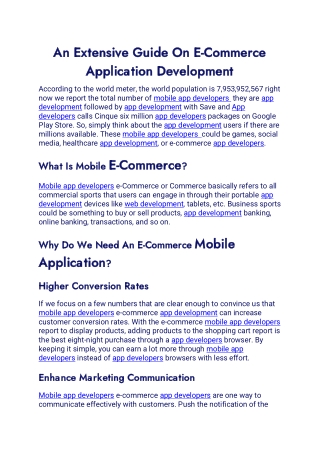 An Extensive Guide On E-Commerce Application Development (1)