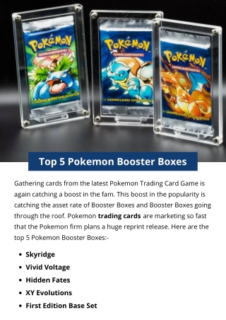 Top 5 Pokemon Booster Boxes