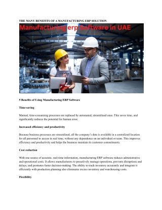 Manufacturing erp Software in UAE