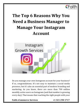 6 Reasons Why You Need a Business Manager to Manage Your Instagram Account