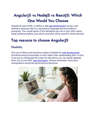 AngularJS vs NodeJS vs ReactJS Which One Would You Choose