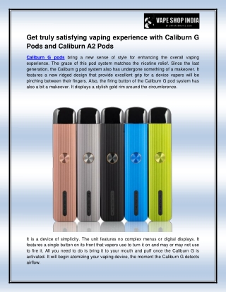 Caliburn G Pods