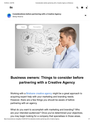 Considerations before partnering with a Creative Agency