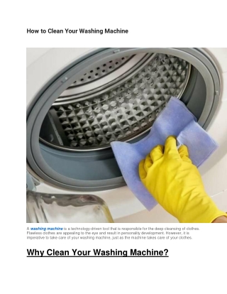 How to Clean Your Washing Machine