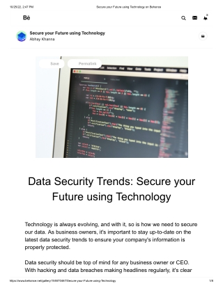 Secure your Future using Technology