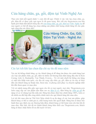Cửa hàng chăn, ga, gối, đệm tại Vinh-Nghệ An