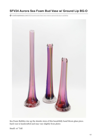 creativegateways.com-SFV24 Aurora Sea Foam Bud Vase w Ground Lip BG-O