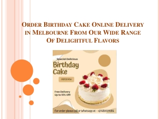 Order Birthday Cake Online Delivery in Melbourne From