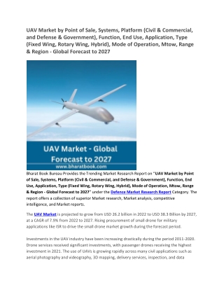 UAV Market - Global Forecast to 2027