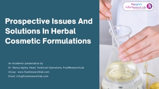 Prospective Issues And Solutions In Herbal Cosmetic Formulations