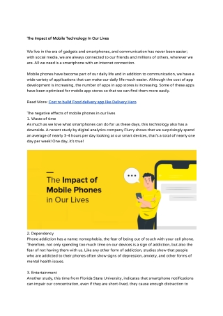 The Impact of Mobile Technology In Our Lives - Google Docs