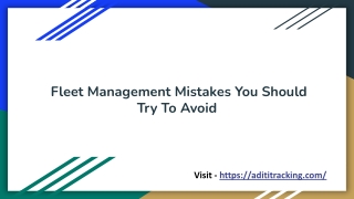Fleet Management Mistakes You Should Try To Avoid