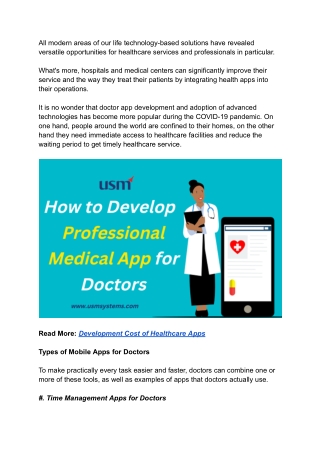 How to Develop a Professional Medical App for Doctors