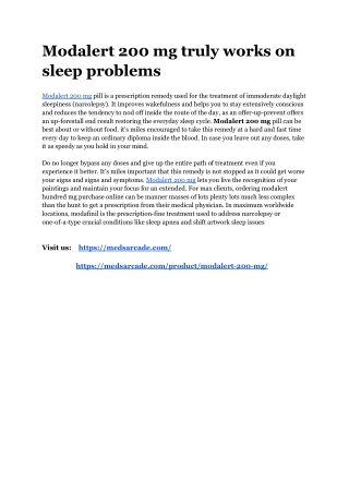 Modalert 200 mg truly works on sleep problems