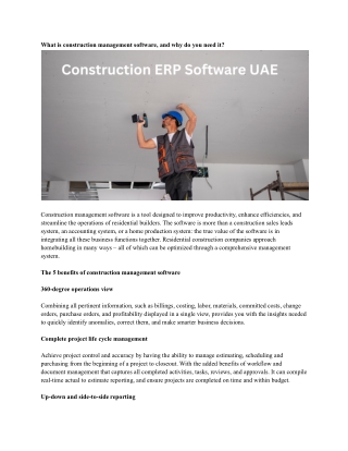 Construction ERP Software UAE