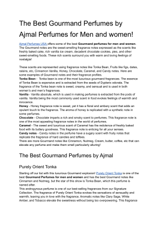 The Best Gourmand Perfumes by Ajmal Perfumes for Men and women (1)