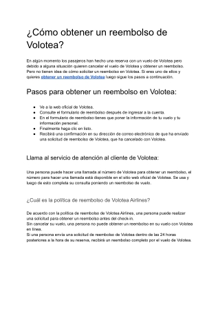 ¿Cómo obtener un reembolso de Volotea