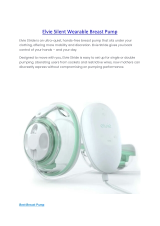 Elvie Silent Wearable Breast Pump