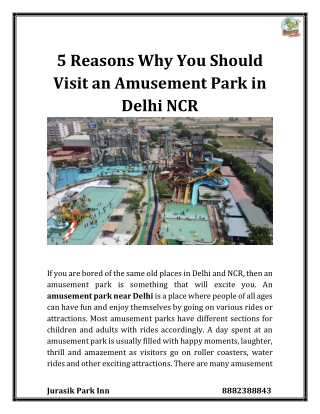 5 Reasons Why You Should Visit an Amusement Park in Delhi NCR