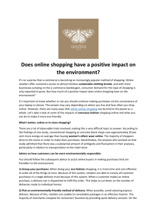 Does online shopping have a positive impact on the environment