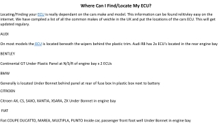 Where Can I Find Locate My ECU
