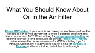 What You Should Know About Oil in the Air Filter (1)