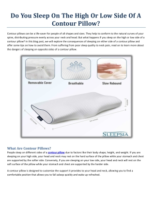 Do You Sleep On The High Or Low Side Of A Contour Pillow