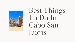 Best Things To Do In Cabo San Lucas