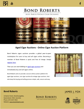 Aged Cigar Auctions - Online Cigar Auction Platform