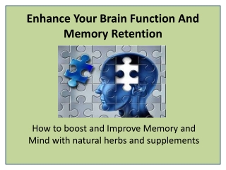 Memory Booster Supplements to Improve Mental Abilities