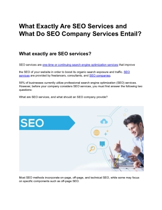 What Exactly Are SEO Services and What Do SEO Company Services Entail_