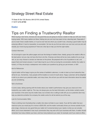 Strategy Street Real Estate