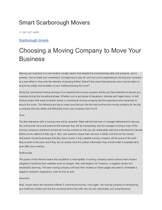 Smart Scarborough Movers