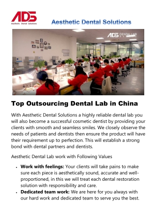 Top Outsourcing Dental Lab in China