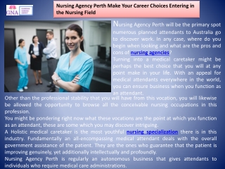 Nursing Agencies Perth