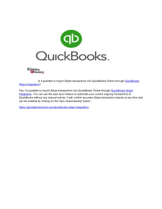 Is it possible to import Stripe transactions into QuickBooks Online through Quic